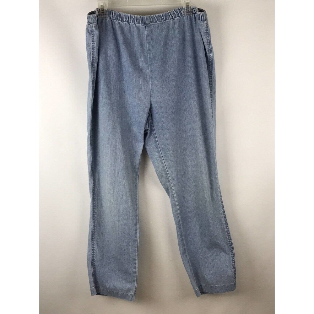 Blassport Petite Womens Jeans Pull On Elastic Waist Stretch Denim Blue Size PXL